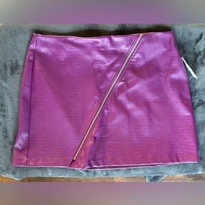 Bar III Purple Croc Embossed Textured Skirt, XXL